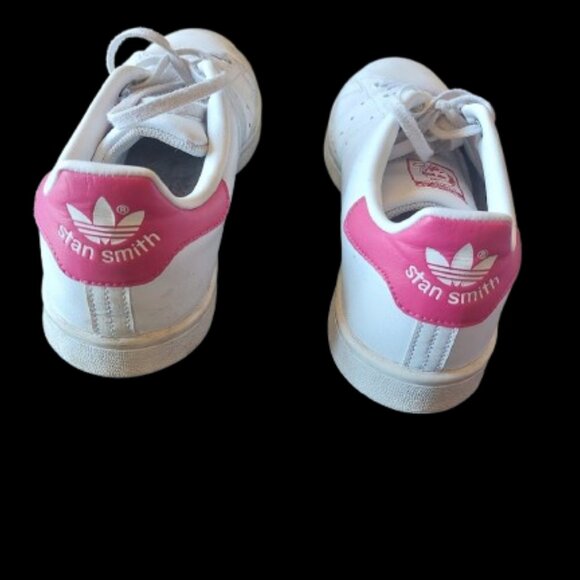ADIDAS STAN SMITH White and Pink Sneakers Size 8 - Picture 5 of 10